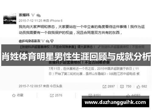 肖姓体育明星男性生涯回顾与成就分析